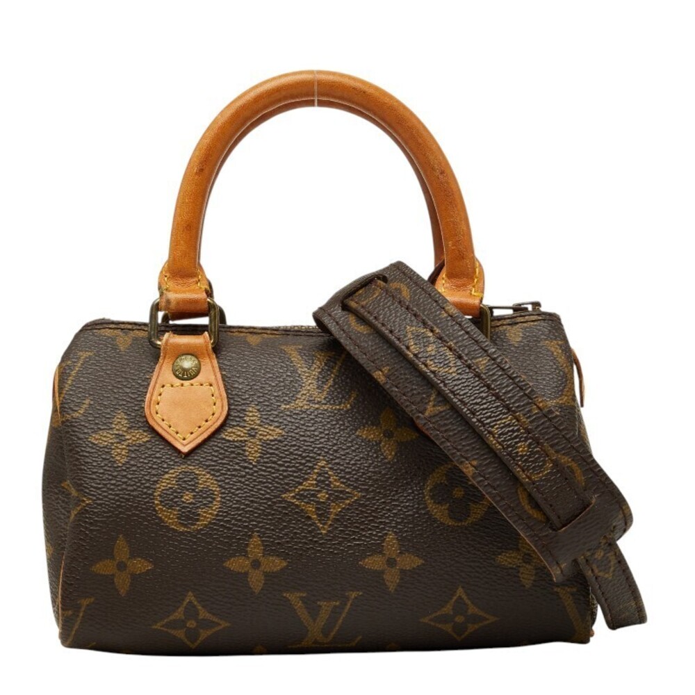 Louis Vuitton Monogram Speedy 2way Shoulder Bag Brown Leather